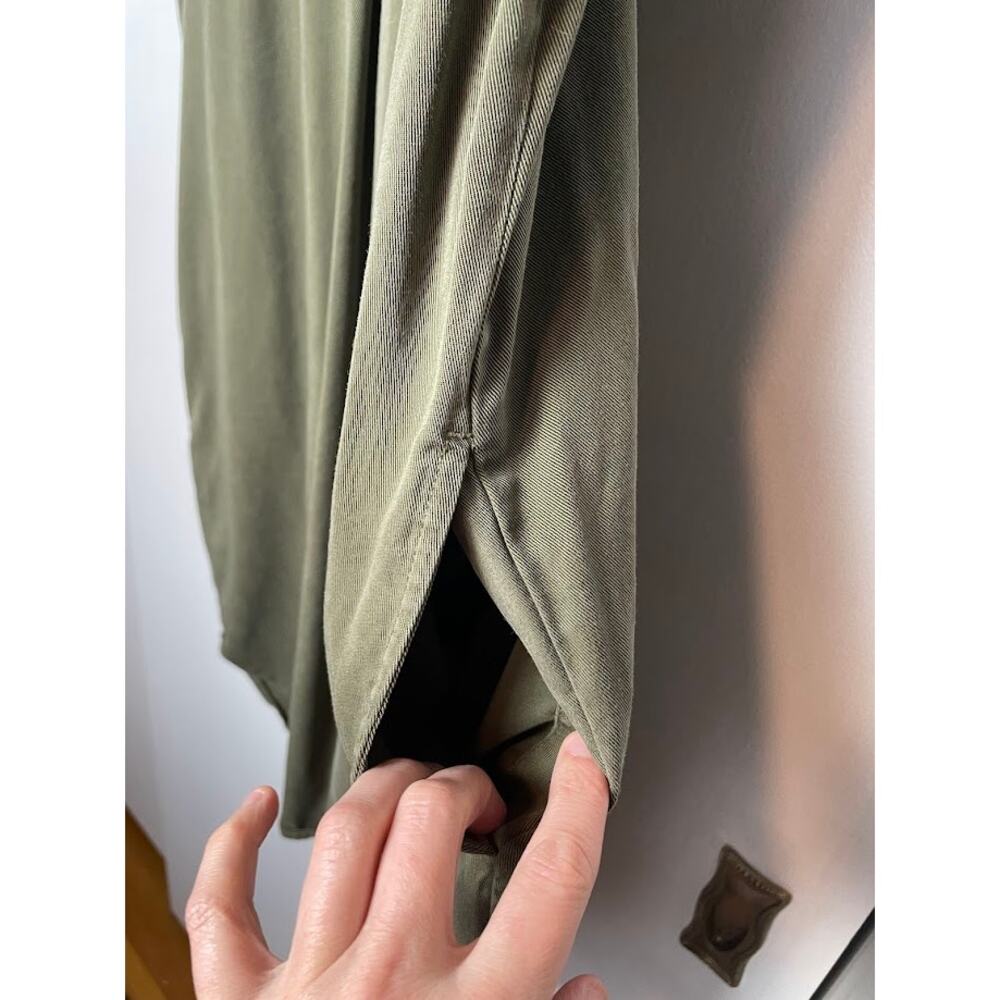 Gap Shirt Dress Popover Collared Short Sleeve Casual Knee Length Olive Womens S - Picture 5 of 13